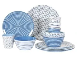 Bo-Camp Mix & Match Blauw 16-delig Serviesset