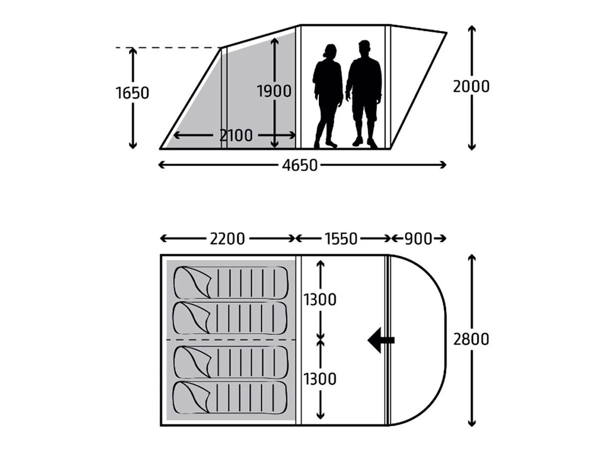 Kampa Brean 4 Air TC Tunneltent 4 Kampa Brean 4 Air TC Tunneltent - Afbeelding 2
